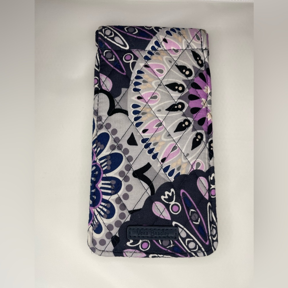 Vera Bradley Quilted Eyeglass Case - Black, Purple, and Pink Floral